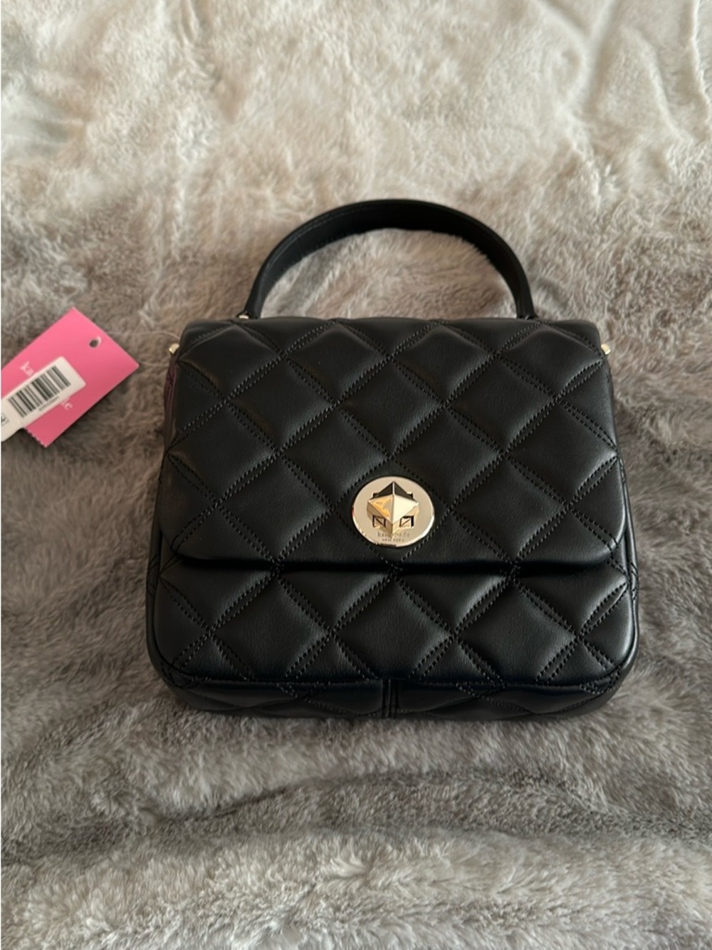 Kate Spade Black Smooth Quilted Square Crossbody bag NWT